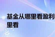 基金从哪里看盈利收益率 基金盈利收益率哪里看