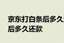 京东打白条后多久还款没有利息 京东打白条后多久还款