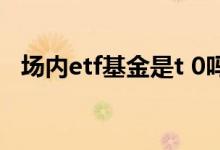 场内etf基金是t 0吗 场内etf基金是t0的吗