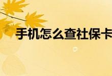 手机怎么查社保卡余额 激活后多久能用 