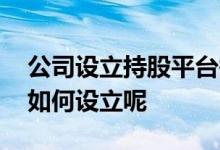 公司设立持股平台需要缴税吗 持股平台公司如何设立呢 