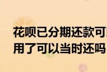 花呗已分期还款可以改一次性还吗 花呗当时用了可以当时还吗