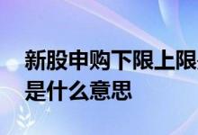 新股申购下限上限是什么意思 新股申购上限是什么意思
