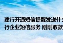 建行开通短信提醒发送什么到95599 建设银行：我开通了建行企业短信服务 刚刚取款3 000元 怎么没收到短信