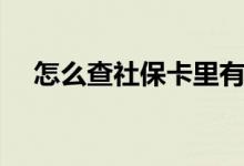 怎么查社保卡里有多少钱 能异地使用吗 