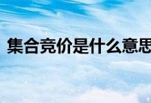 集合竞价是什么意思呀 集合竞价是什么意思