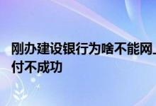 刚办建设银行为啥不能网上支付 建设银行：为何我在网上支付不成功