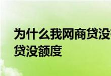 为什么我网商贷没有可用额度 为什么我网商贷没额度