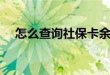 怎么查询社保卡余额 要自己去银行办吗 
