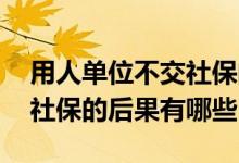 用人单位不交社保的法律后果 用人单位不交社保的后果有哪些