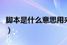 脚本是什么意思用来干嘛的（脚本是什么意思）