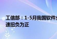工信部：1-5月我国软件业务收入保持较快增长利润总额增速扭负为正