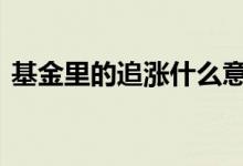 基金里的追涨什么意思 基金追投是什么意思