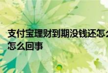 支付宝理财到期没钱还怎么办 支付宝理财到期了钱还没到账怎么回事