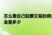 怎么看自己股票交易的佣金是多少 怎么看自己股票交易的佣金是多少