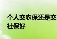个人交农保还是交社保好 个人交农保好还是社保好