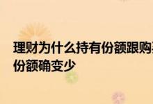理财为什么持有份额跟购买的不一样 为啥买了5万理财持有份额确变少