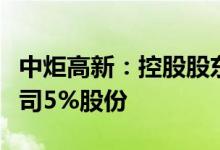 中炬高新：控股股东中山润田累计被动减持公司5%股份