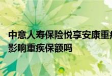 中意人寿保险悦享安康重疾险 中意人寿悦享安康的轻疾赔付影响重疾保额吗