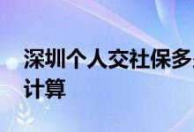 深圳个人交社保多少钱一个月 各项费用如何计算 
