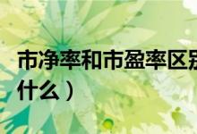 市净率和市盈率区别（市净率和市盈率区别有什么）
