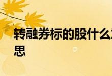 转融券标的股什么意思 转融券标的股什么意思
