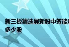 新三板精选层新股中签能赚多少 新三板申购新股中签一张是多少股
