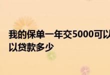 我的保单一年交5000可以贷款多少 我的保单一年交5000可以贷款多少