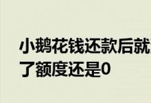 小鹅花钱还款后就没有额度了 小鹅花钱还款了额度还是0 