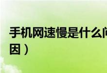 手机网速慢是什么问题（手机网速慢是什么原因）
