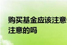 购买基金应该注意什么 基金买入有什么需要注意的吗
