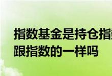 指数基金是持仓指数成分股吗 指数基金持仓跟指数的一样吗