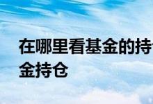 在哪里看基金的持仓 在哪里可以看国家大基金持仓