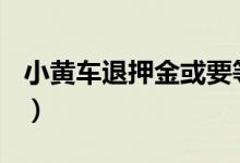 小黄车退押金或要等988年（你的已经退了吗）