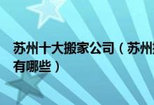 苏州十大搬家公司（苏州搬家公司排名苏州最好的搬运公司有哪些）