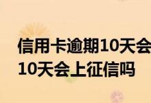 信用卡逾期10天会上征信报告吗 信用卡逾期10天会上征信吗