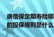 唐僧保定期寿险哪里买 唐僧保优选定期寿险的投保规则是什么