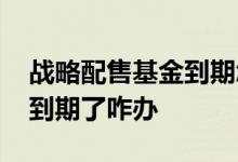 战略配售基金到期怎么处理好 战略配售基金到期了咋办