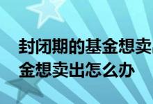 封闭期的基金想卖出怎么办 微信封闭期的基金想卖出怎么办