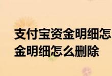 支付宝资金明细怎么删除交易记录 支付宝资金明细怎么删除