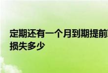 定期还有一个月到期提前取回损失多少钱 1万定期提前取出损失多少