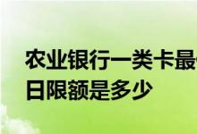 农业银行一类卡最低日限额 农业银行一类卡日限额是多少