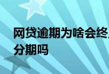 网贷逾期为啥会终止分期 网贷逾期了会终止分期吗