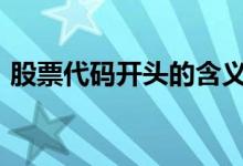 股票代码开头的含义dr 股票代码开头的含义