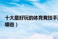 十大最好玩的体育竞技手游（手机上好玩的体育竞技游戏有哪些）