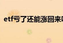 etf亏了还能涨回来吗 etf大跌后还会回本吗