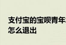 支付宝的宝呗青年怎么使用 支付宝宝呗青年怎么退出