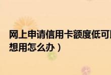 网上申请信用卡额度低可以不要吗（信用卡下来了额度低不想用怎么办）