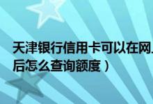 天津银行信用卡可以在网上申请（天津银行信用卡申请通过后怎么查询额度）