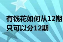 有钱花如何从12期改为24期 我的有钱花怎么只可以分12期